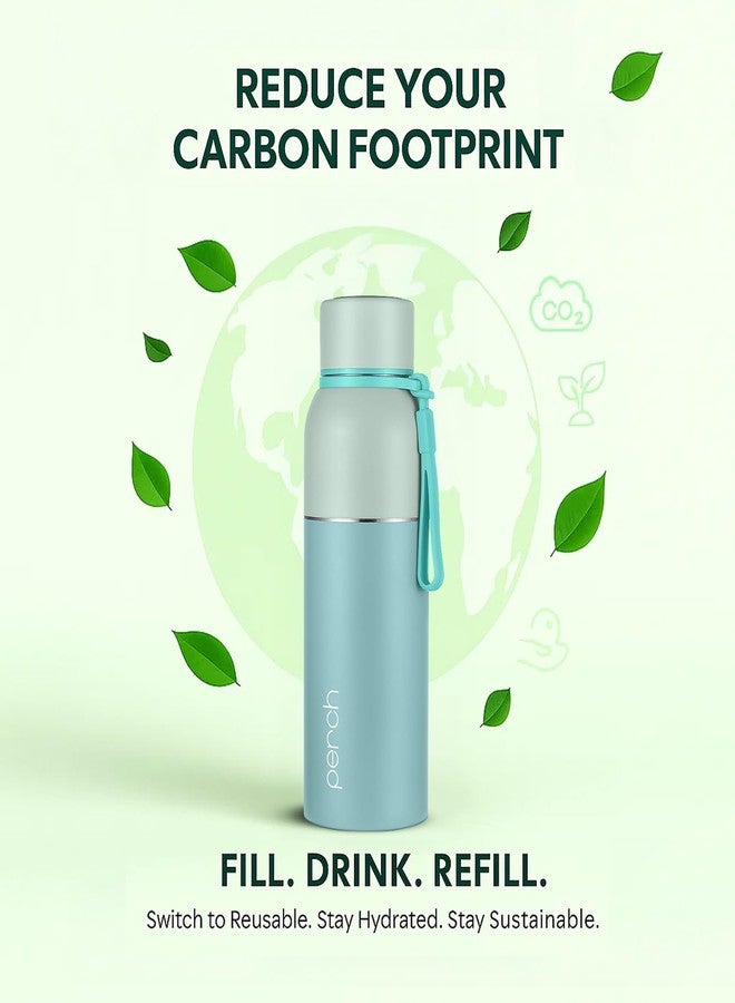 Perch Zenith ISI Certified Hot and Cold Steel Water Bottle 560ml, Vacuum Insulated Flask for Adults | BPA-Free, Leakproof | Easy to Carry Bottle for Office, School, Gym (Cyan) - Image 5